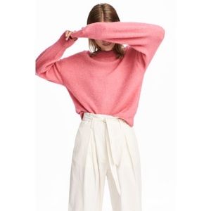 H&M Melange Wool Blend Sweater Pink Size Medium